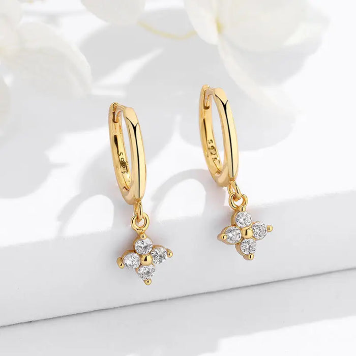 White Sapphire  Hoops