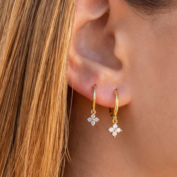 White Sapphire  Hoops